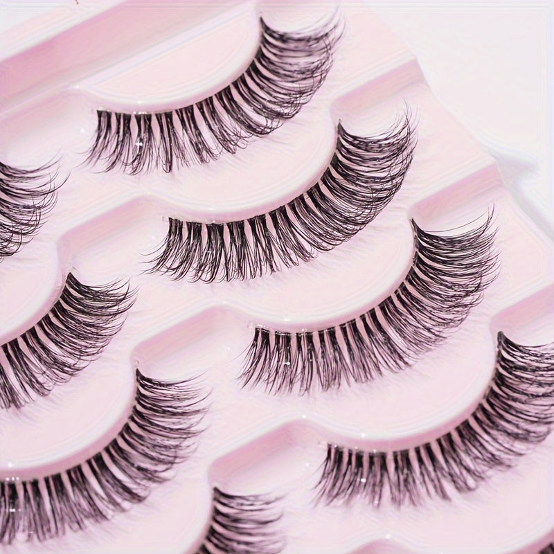 💋 Conjunto 7 Pares de Pestanas Postiças Naturais — Olhar que hipnotiza, leve como um beijo