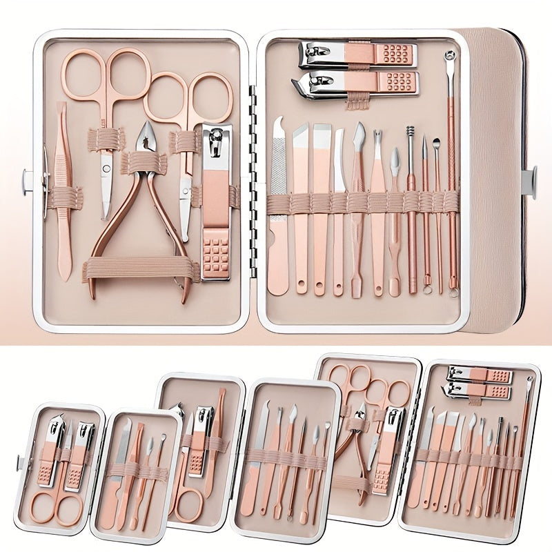 💋 Kit de Manicure Rose Golden (7/10/18 Peças) — Beleza, cuidado e elegância num só estojo