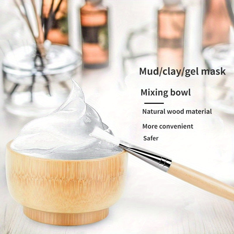 💋 Kit de Mistura para Máscaras Faciais em Bambu (4 Peças) — Beleza natural, sem complicações