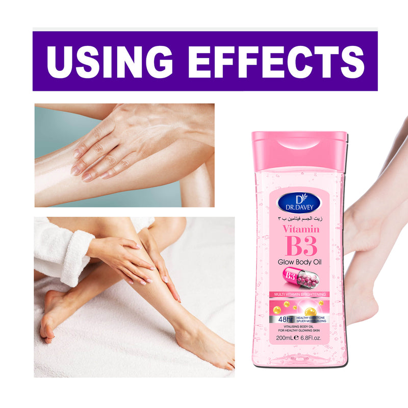 💋 Óleo Corporal Iluminador com Vitamina B3 — Nutrição, brilho e toque sedoso para a tua pele