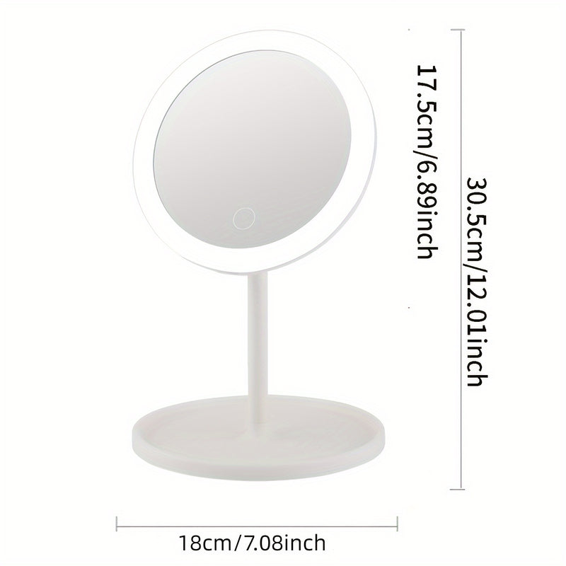 💋 Espelho de Maquilhagem LED Recarregável — Brilho que revela o teu melhor ângulo