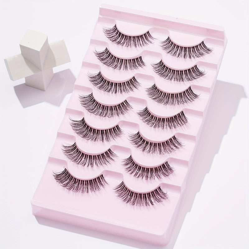 💋 Conjunto 7 Pares de Pestanas Postiças Naturais — Olhar que hipnotiza, leve como um beijo