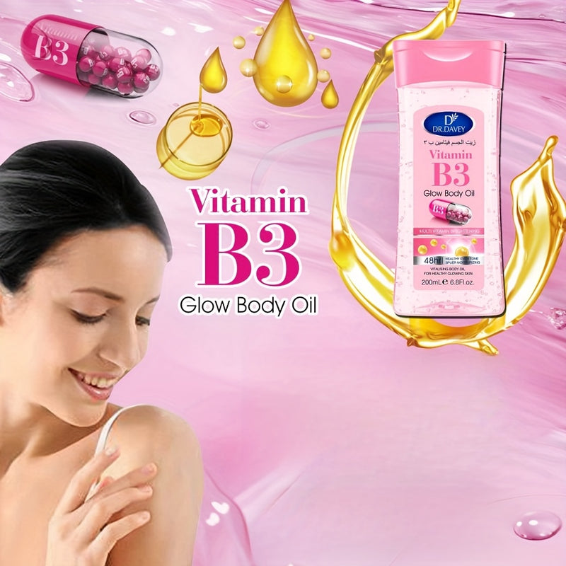 💋 Óleo Corporal Iluminador com Vitamina B3 — Nutrição, brilho e toque sedoso para a tua pele