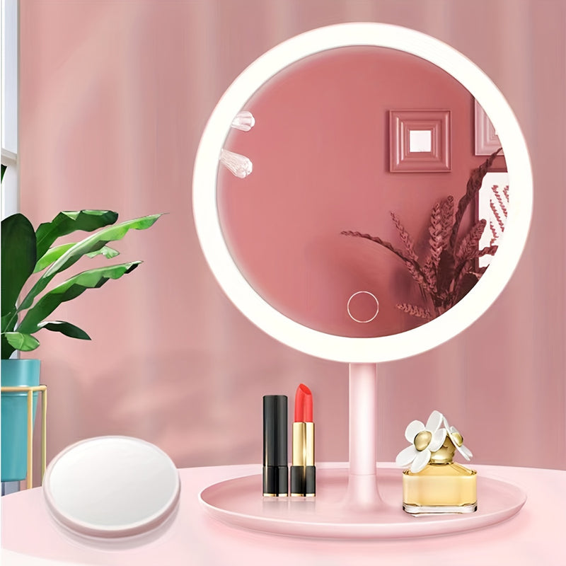 💋 Espelho de Maquilhagem LED Recarregável — Brilho que revela o teu melhor ângulo