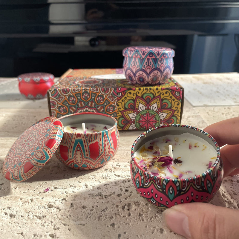 💋 Conjunto de Velas Perfumadas Mandala Bohemian — Aroma, elegância e bem-estar em cada chama