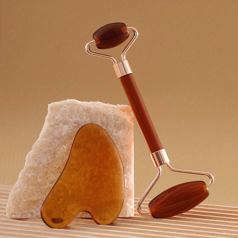 💋 Kit de Massagem Facial Jade Roller & Gua Sha — Beleza que flui naturalmente