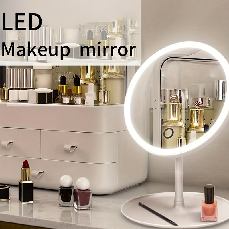 💋 Espelho de Maquilhagem LED Recarregável — Brilho que revela o teu melhor ângulo