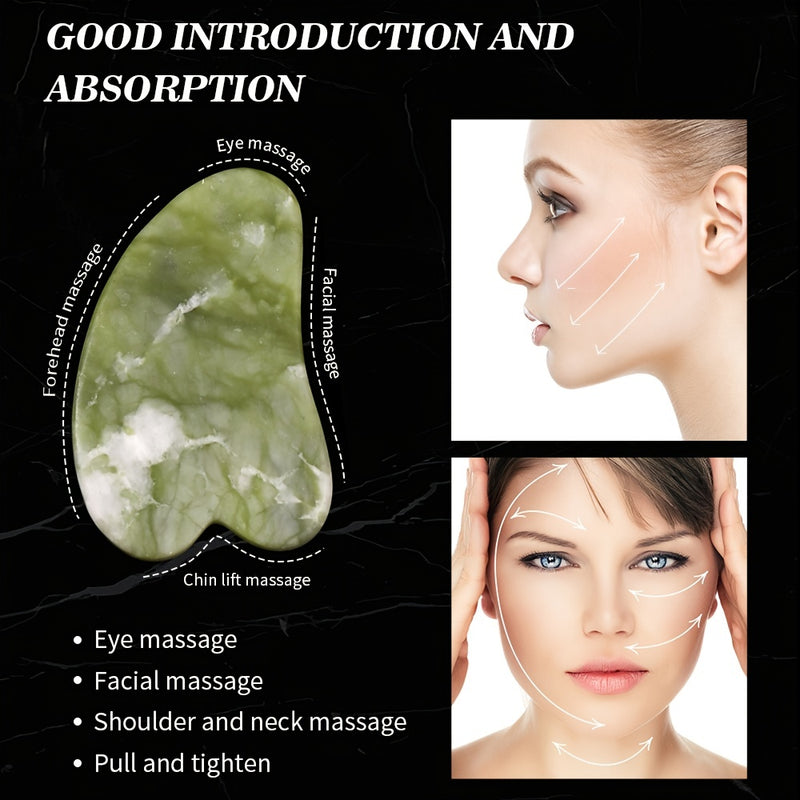 💋 Kit de Massagem Facial Jade Roller & Gua Sha — Beleza que flui naturalmente