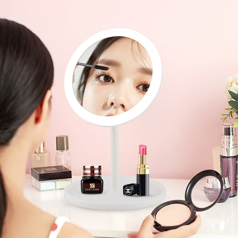 💋 Espelho de Maquilhagem LED Recarregável — Brilho que revela o teu melhor ângulo