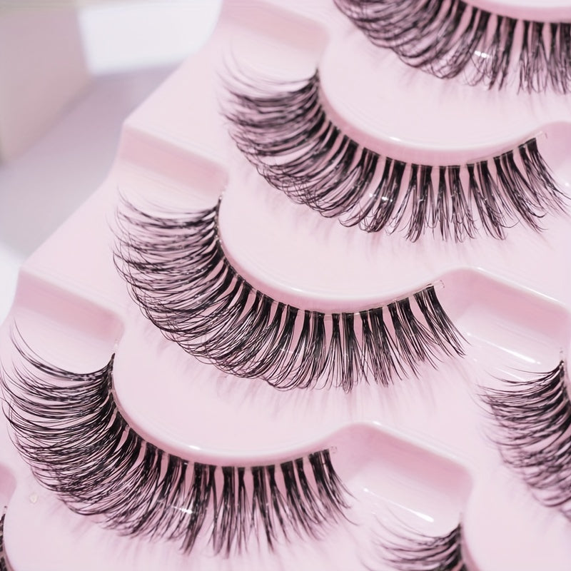 💋 Conjunto 7 Pares de Pestanas Postiças Naturais — Olhar que hipnotiza, leve como um beijo